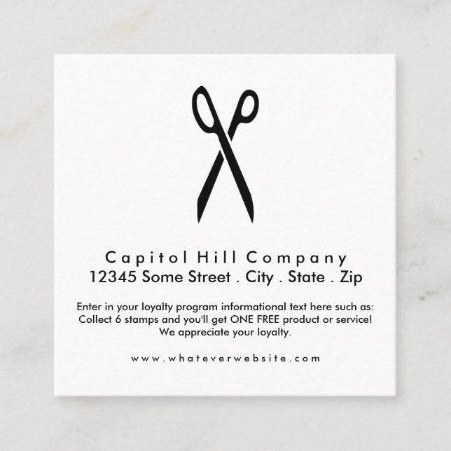 lojalitetshårsaxar lojalitetskort (Framsida)