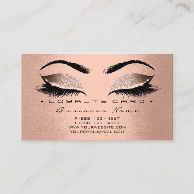 Lojalitetskort 6 Beauty Salon Lash Ro Heart Rosa (Framsida)