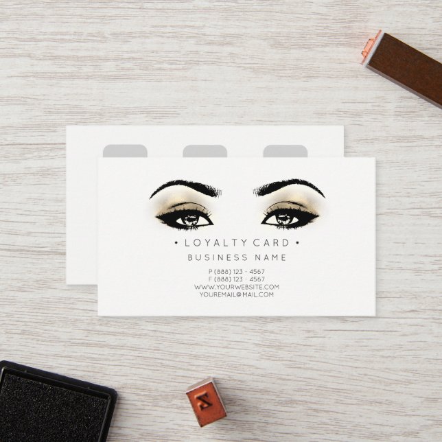 Lojalitetskort 6 Slår Customer Beauty Salon Faux (Fram/Back In Situ)