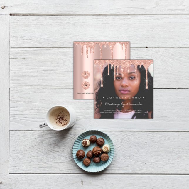 Lojalitetskort 6 Slår Makeup Eyelash-fotodrivrutin (Loyalty Card 6 Punch Makeup Eyelash Photo Drips)