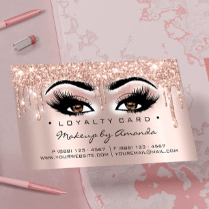 Lojalitetskort 6 Slår Makeup Lash Heart Ro Brow