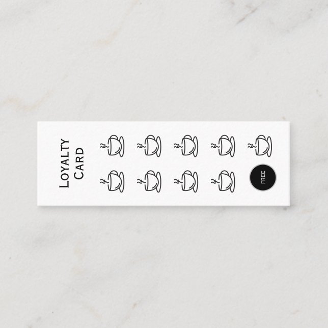 Lojalitetskort för kaffe Kopp, enkel budget (Framsida)