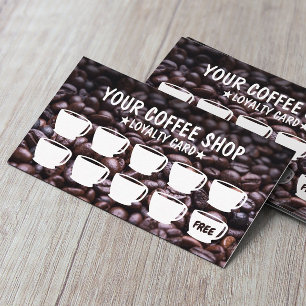 Lojalitetskort för kaffebönor för fotokaffe