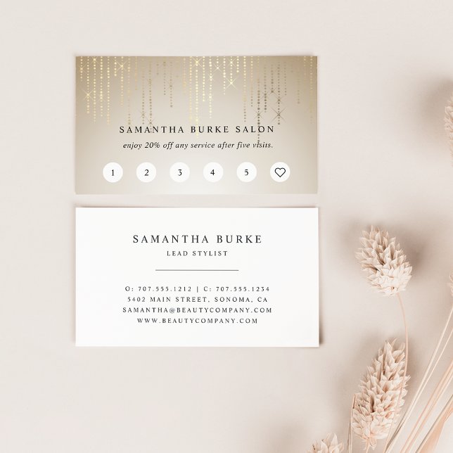 Lojalitetskort för Ljus med gyllene regnsträng (Skapare uppladdad)