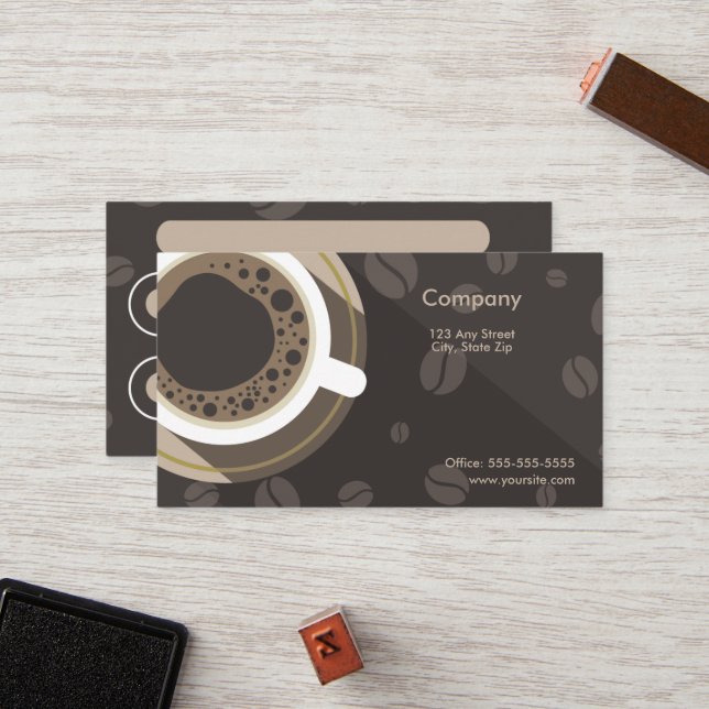 Lojalitetskort för mörk-kaffe (Fram/Back In Situ)