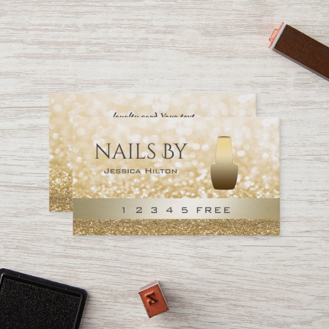 lojalitetskort glittery bokeh smart nagel polch (Fram/Back In Situ)