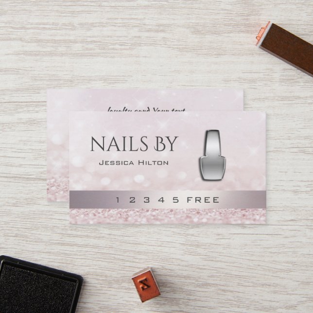 lojalitetskort glittery bokeh smart nagel polch (Fram/Back In Situ)