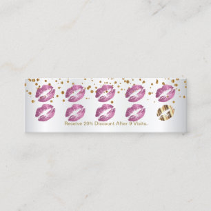 Lojalitetstansmaskinkort - så rosa glitter och vi lojalitetskort