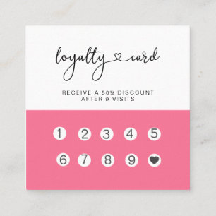 Lojalty 10 Nagel Lash Beauty Affärskort Fyrkantigt Visitkort