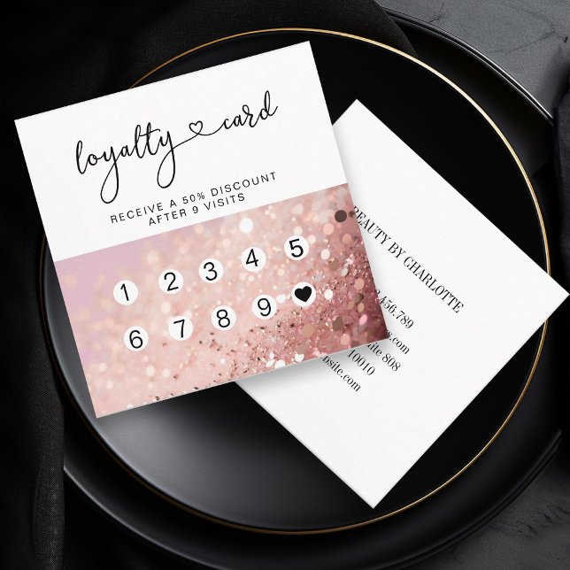 Lojalty 10 Nagel Lash Glitter Fyrkantigt Visitkort (Skapare uppladdad)