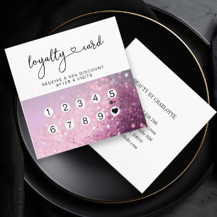 Lojalty 10 Nagel Lash Glitter Fyrkantigt Visitkort