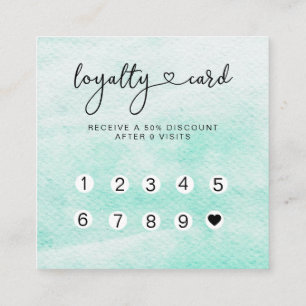 Lojalty 10 Nagel Lash Watercolor Fyrkantigt Visitkort