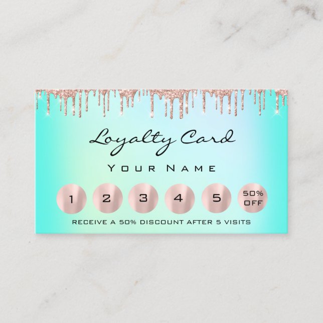 Lojalty 6 Makeup Esthetician Eyelash Ro Ocean Visitkort (Framsida)