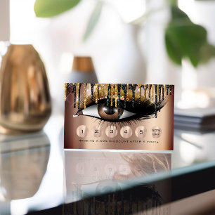 Lojalty 6 Makeup Makeup Eyelash Guld Smala Drives Visitkort