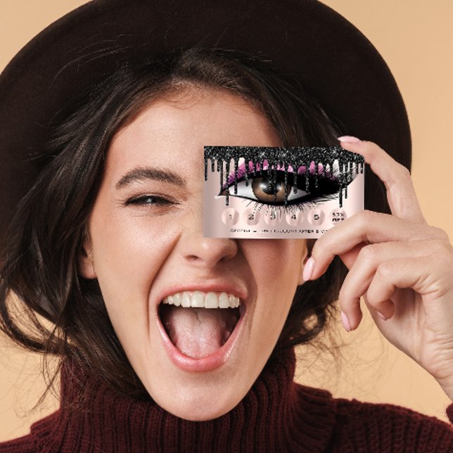 Lojalty 6 Makeup Rosa Makeup Eyelash Extension Visitkort (Skapare uppladdad)