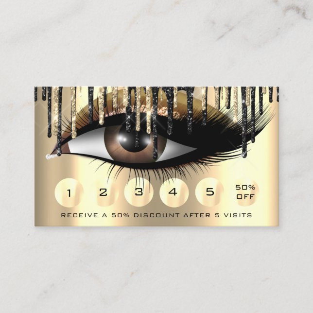 Lojalty 6 Slå Makeup Makeup Eyelash Extension Visitkort (Framsida)