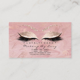 Lojalty Card 6 Beauty Salon Lash Glitter Marble Lojalitetskort