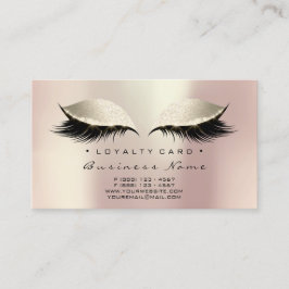 Lojalty Card 6 Beauty Salon Lash Makeup Ivory Lojalitetskort