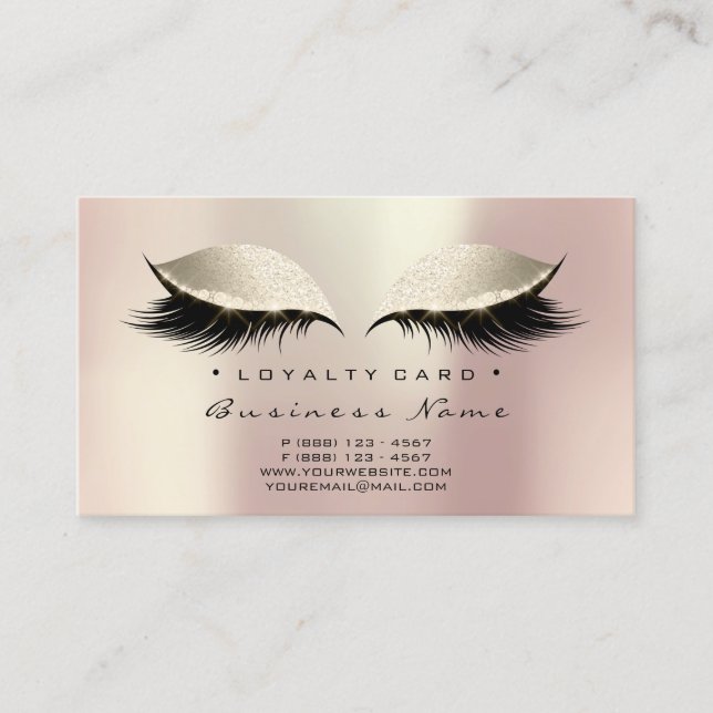 Lojalty Card 6 Beauty Salon Lash Makeup Ivory Lojalitetskort (Framsida)