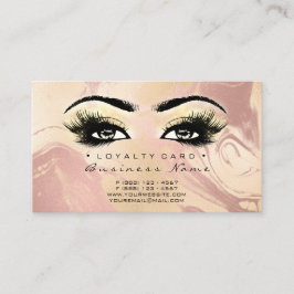 Lojalty Card 6 Beauty Salon Lash Makeup Marble Lojalitetskort