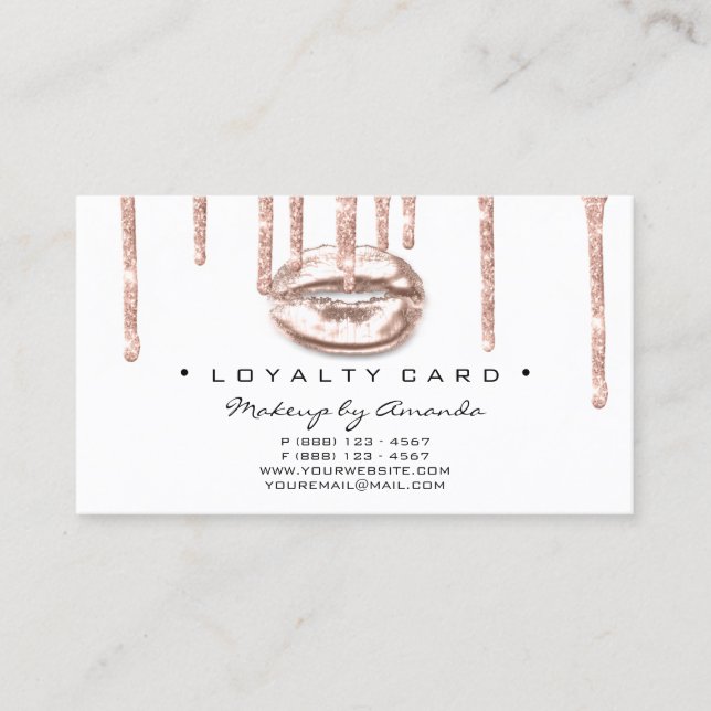 Lojalty Card 6 Beauty Salon Makeup Artist Kiss Lojalitetskort (Framsida)