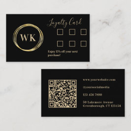 Lojalty för Anpassningsbar Business Monogram Black Visitkort