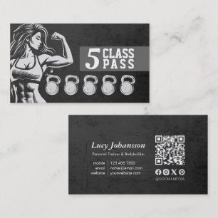 Lojalty för Fitness Gym Kettlebell Class Pass Visitkort