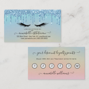 Lojalty för tillägg av Glitter Blue Eyelash Visitkort