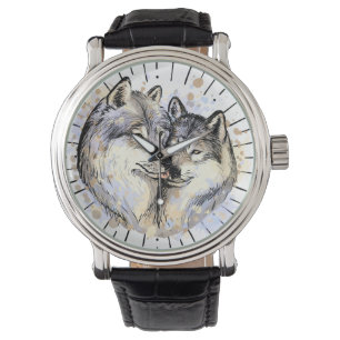 Lojalty och kärlek i vilden (Varg Kärlek) Armbandsur