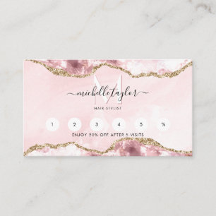 Lojalty Rosa Chic Modern Monogram Business C Visitkort