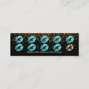 Lojalty Slår kort - Teal Glitter och Guld 3