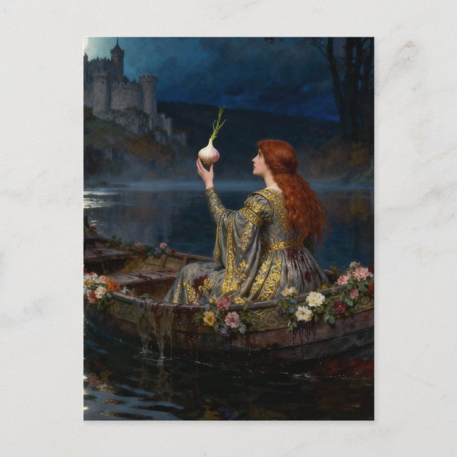 Löje Damen Shallot Parodi Vykort (Framsida)