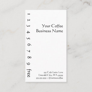 Lojitetskort för lodrät-kaffe lojalitetskort