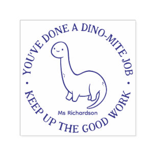 Löjlig Cute Dinosaur Dynamite Job Teacher PMARK Självfärgande Stämpel