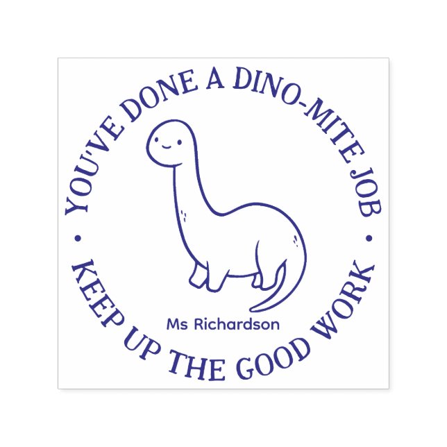 Löjlig Cute Dinosaur Dynamite Job Teacher PMARK Självfärgande Stämpel (Design)