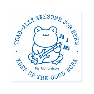 Löjlig Cute Frog Totally Fantastisk Job Lacher Pre Självfärgande Stämpel