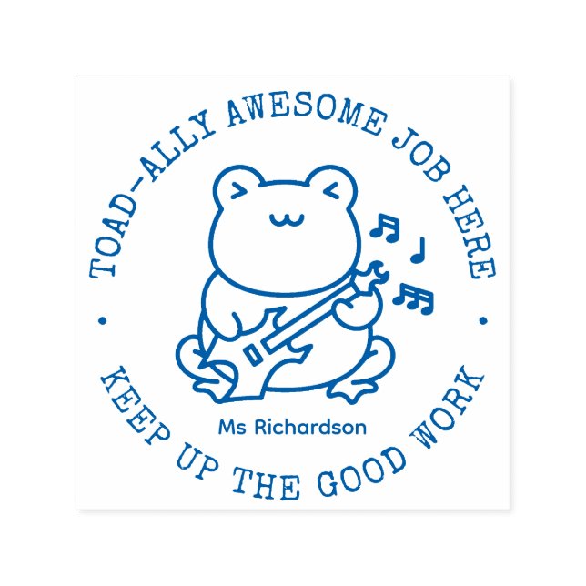 Löjlig Cute Frog Totally Fantastisk Job Lacher Pre Självfärgande Stämpel (Design)