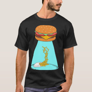 Löjlig hamburger UFO flyghavare bortförande av fri T Shirt
