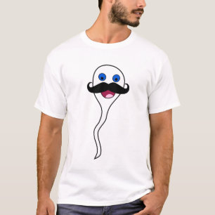 Löjligt lycklig sperma med mustasch tee
