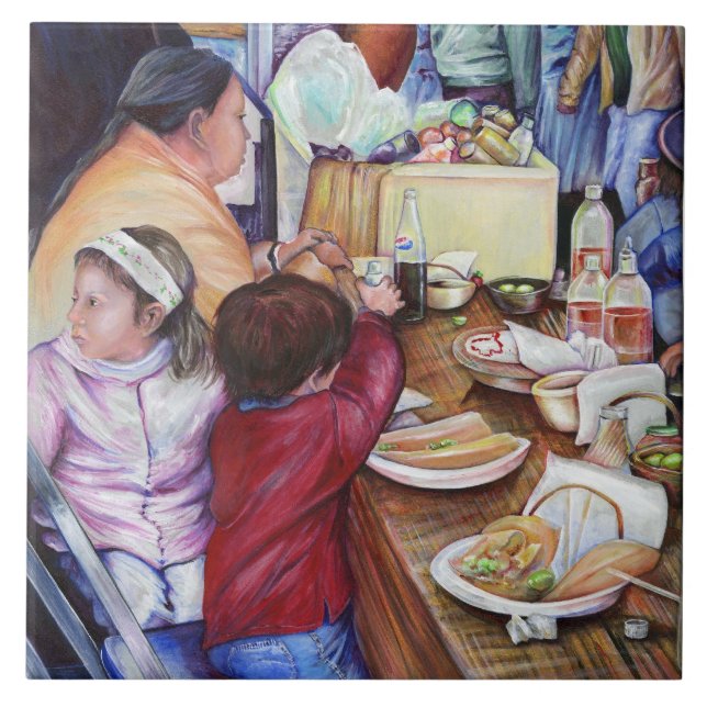 Löjligt Picnic, Mexiko Kakelplatta (Framsidan)