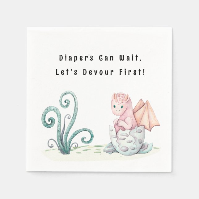 Löjor kan vänta, Låt oss Devour First! Dragon Baby Pappersservett (Framsidan)