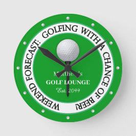 Löjt Helg Golf Lounge / Pub Wall Clock Rund Klocka