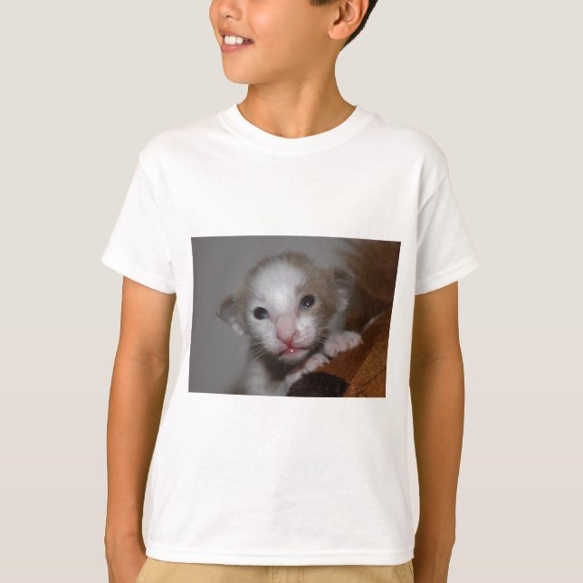 Löjtligt sött litet kattunge tee shirt (Framsida)