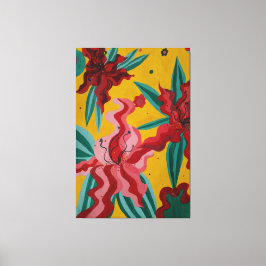 lök, blommor, abstraktion, abstraktionism, canvastryck