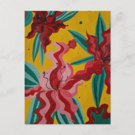 lök, blommor, abstraktion, abstraktionism, vykort