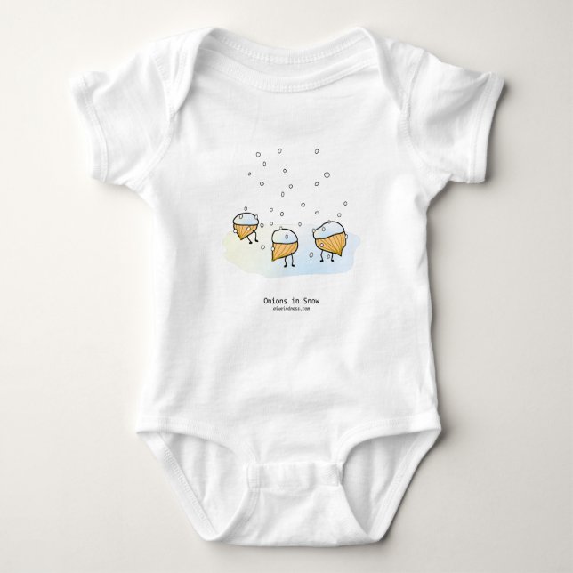 Lök i bodykostymen snö baby t shirt (Framsida)
