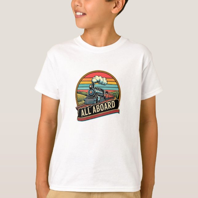 Lok-Tåg-ångmotor T Shirt (Framsida)
