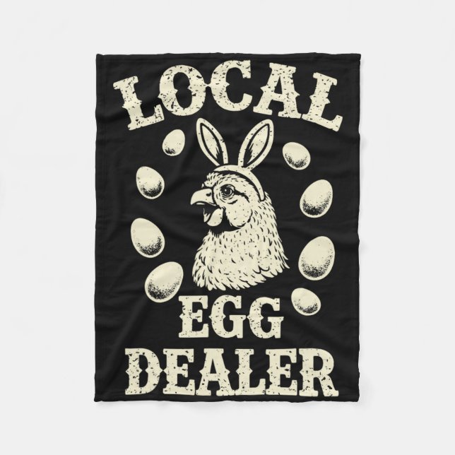 Lokal ägghandlare fjäderfäfarm påskdag bonde  fleecefilt (Framsidan)