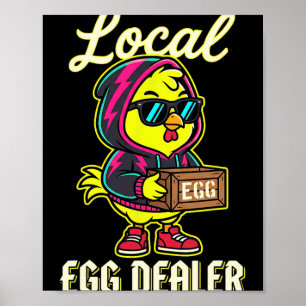Lokal Ägghandlare Kyckling Singlar Hoodie Påsk Poster