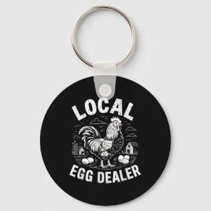 Lokal ägghandlare Retro Funny Chicken Påsk Farmho Nyckelring